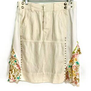 Nolita De Nimes Cotton Linen Studded Skirt Ruffle IT 44 Italy